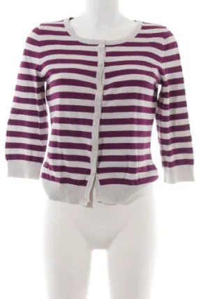 H&M Veste en tricot violet-blanc imprimé allover style décontracté