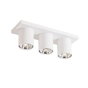 Spot de plafond moderne blanc 3 lumières - Tubo